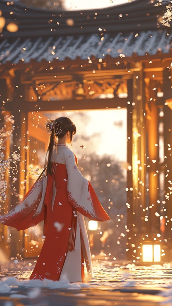 和装美人幻想画