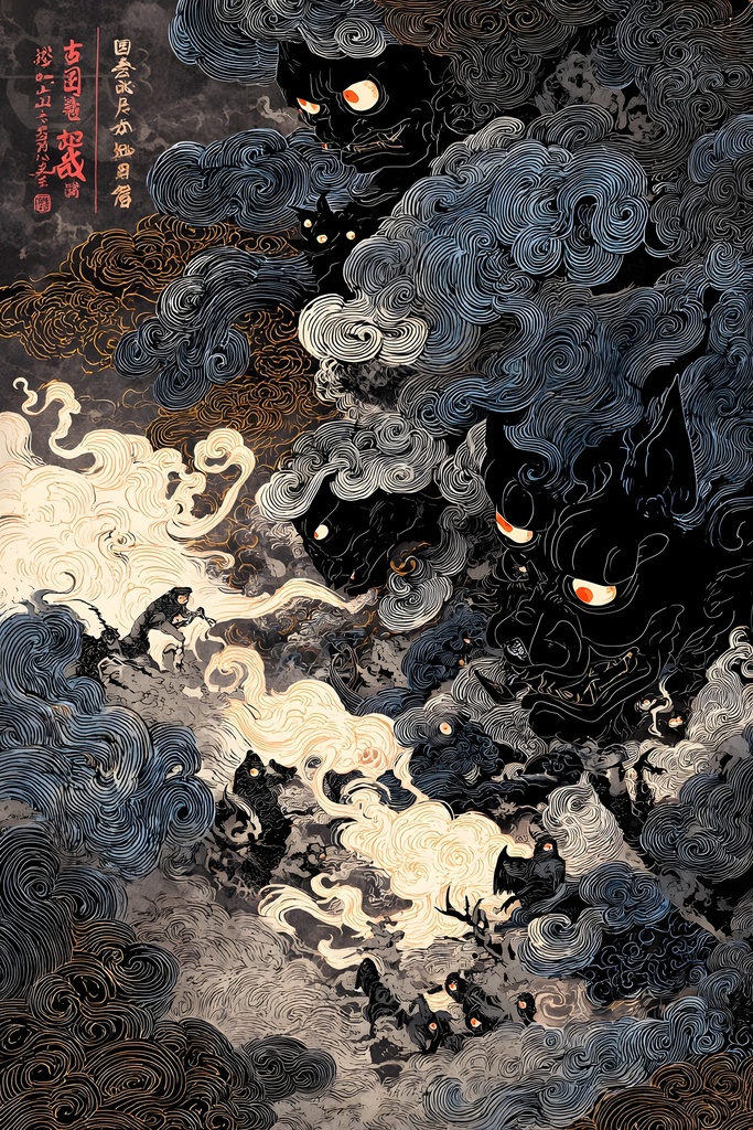 百鬼夜行 全部セットvol.1〜3 【15点セット】AI和風幻想イラスト素材集