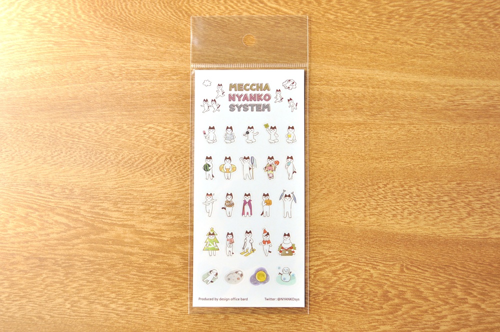 【ﾘﾆｭｰｱﾙ】四季のめっちゃにゃんこ ハーフカットシール［1枚入り］
