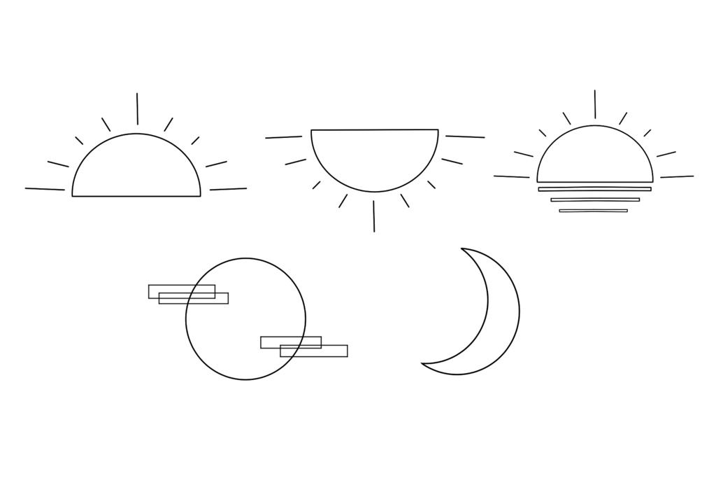 時間帯を表してくれる素材