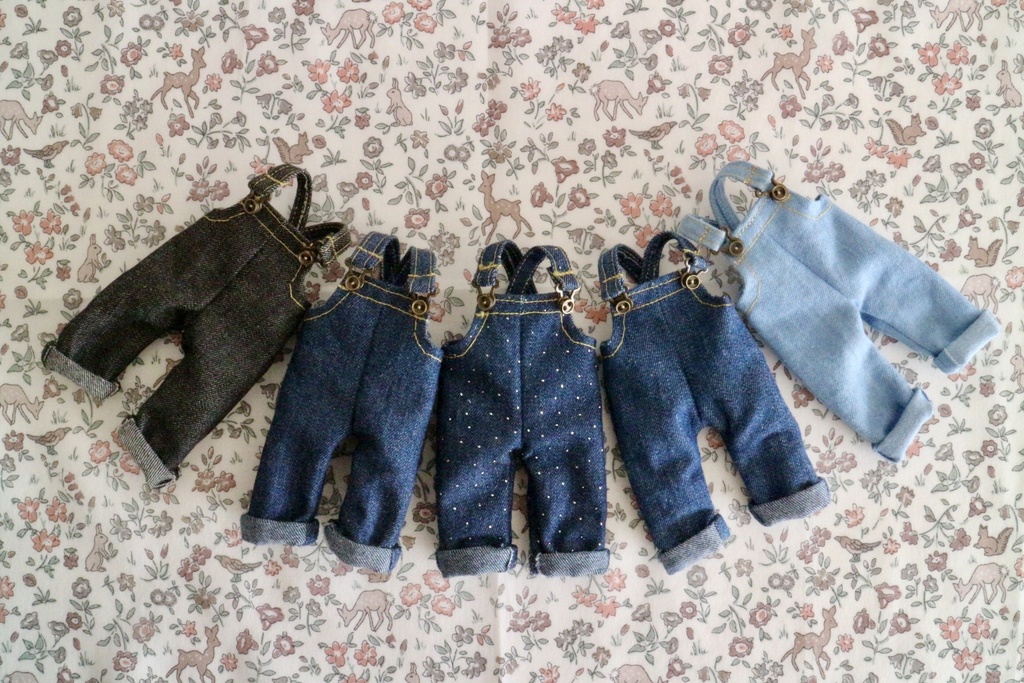 【オビツ11】デニム生地サロペット