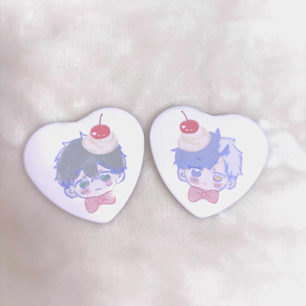 🐢🌸ハート缶バッジ