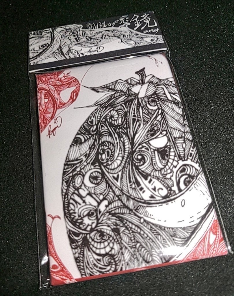 ペン画 手鏡(缶ミラー)
