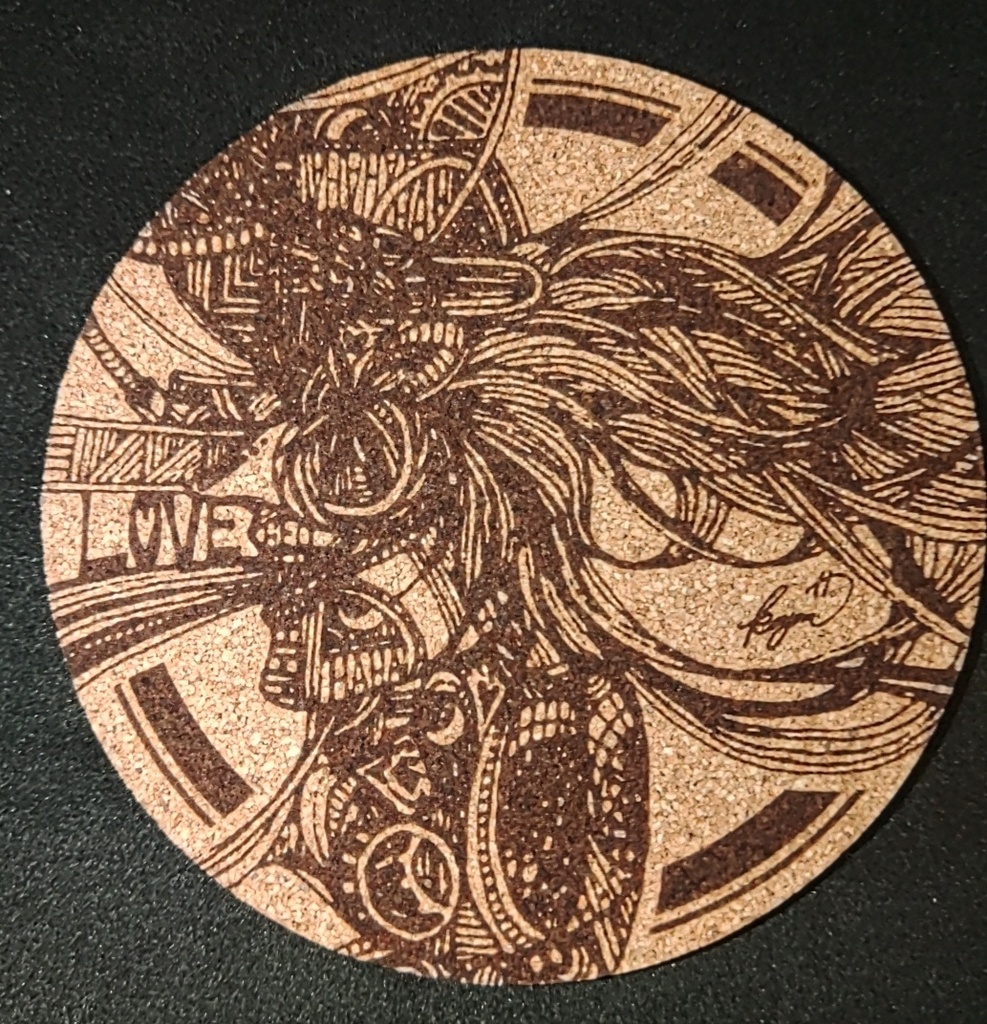 ペン画イラスト コルクコースター