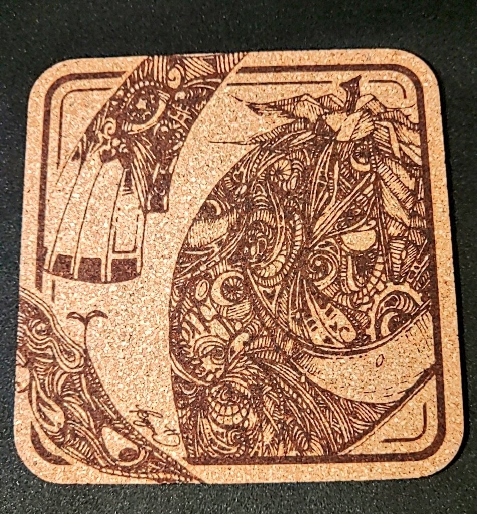 ペン画イラスト コルクコースター