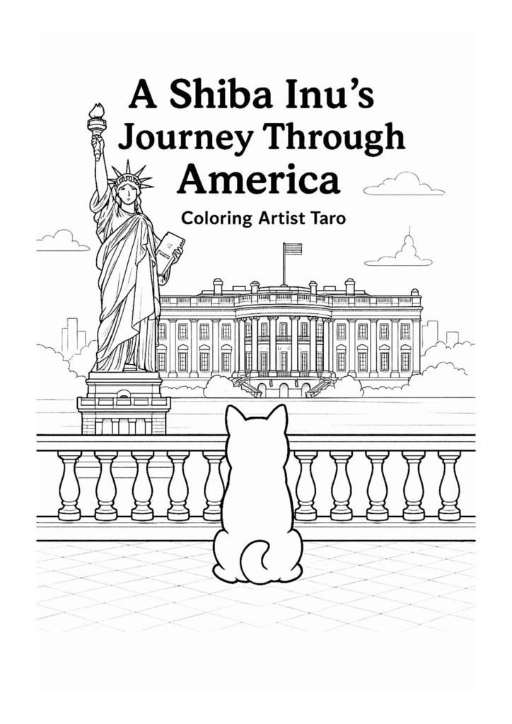 [Coloring Book PDF] A Shiba Inu’s Journey Through America (Adult Edition)