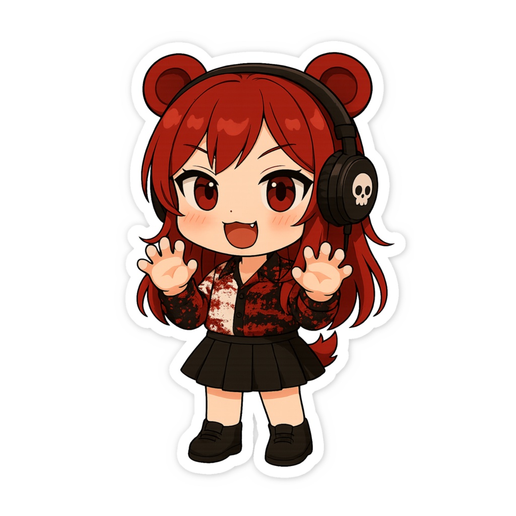 熊霚赤シャツステッカー