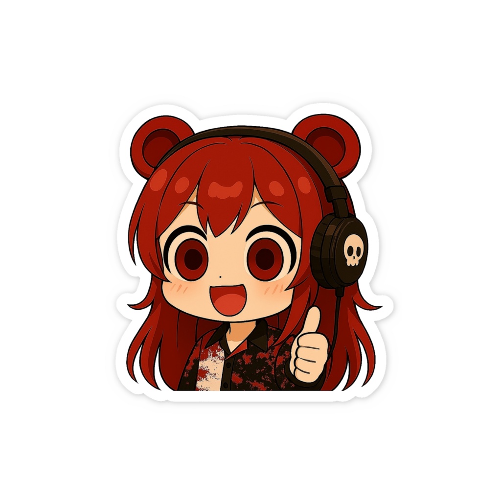 熊霚赤シャツステッカー👍