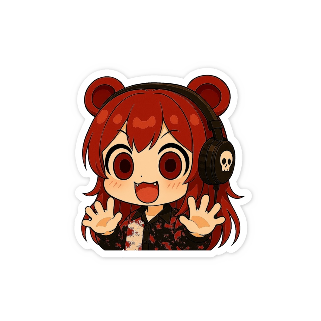 熊霚赤シャツステッカー✋