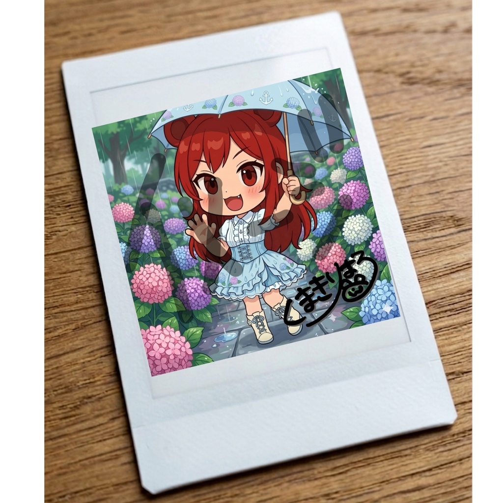雨の日チェキ風カード