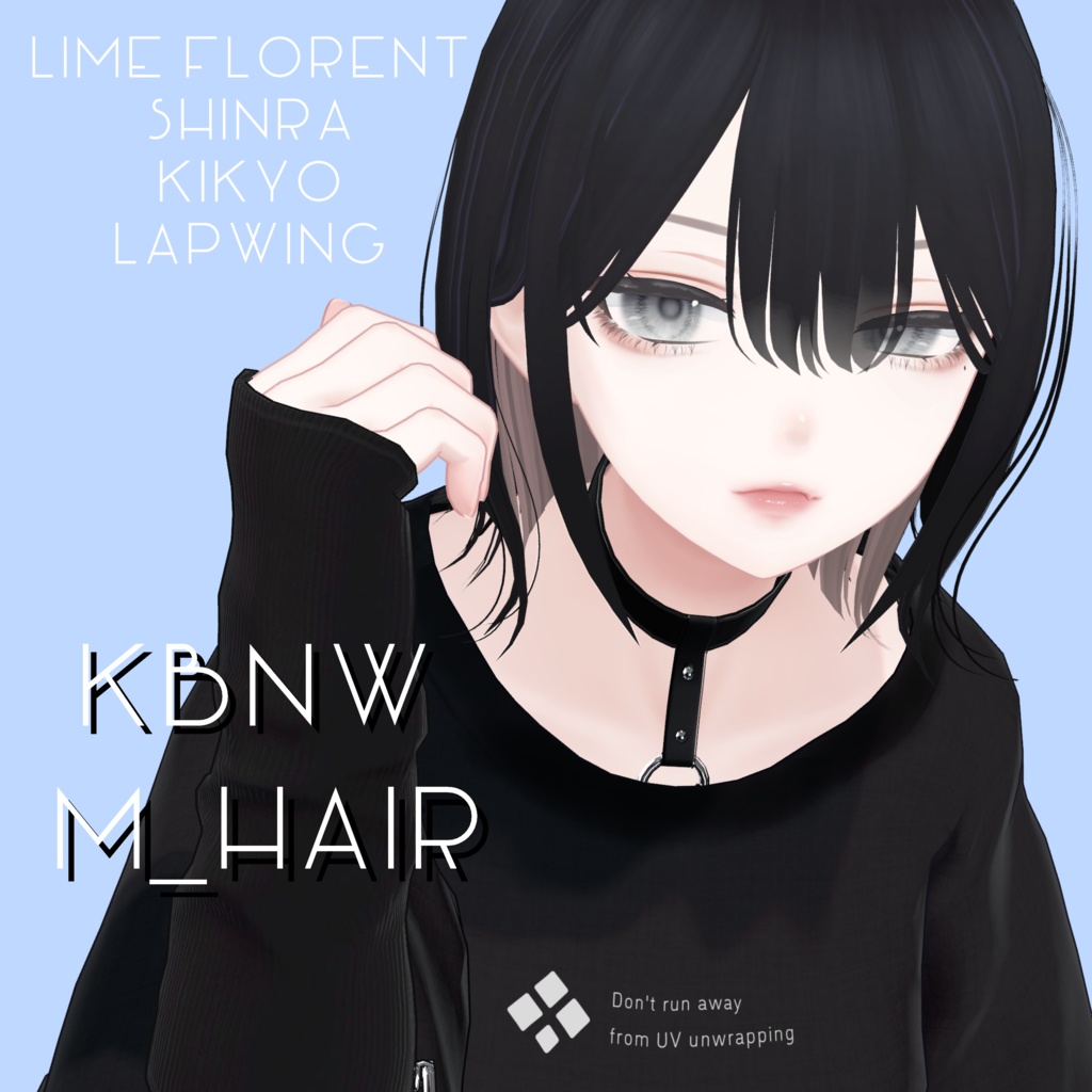 【４アバター対応】M_Hair_kbnw【VRC想定】