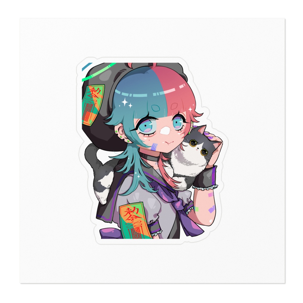 ぎょんいちステッカー(白)