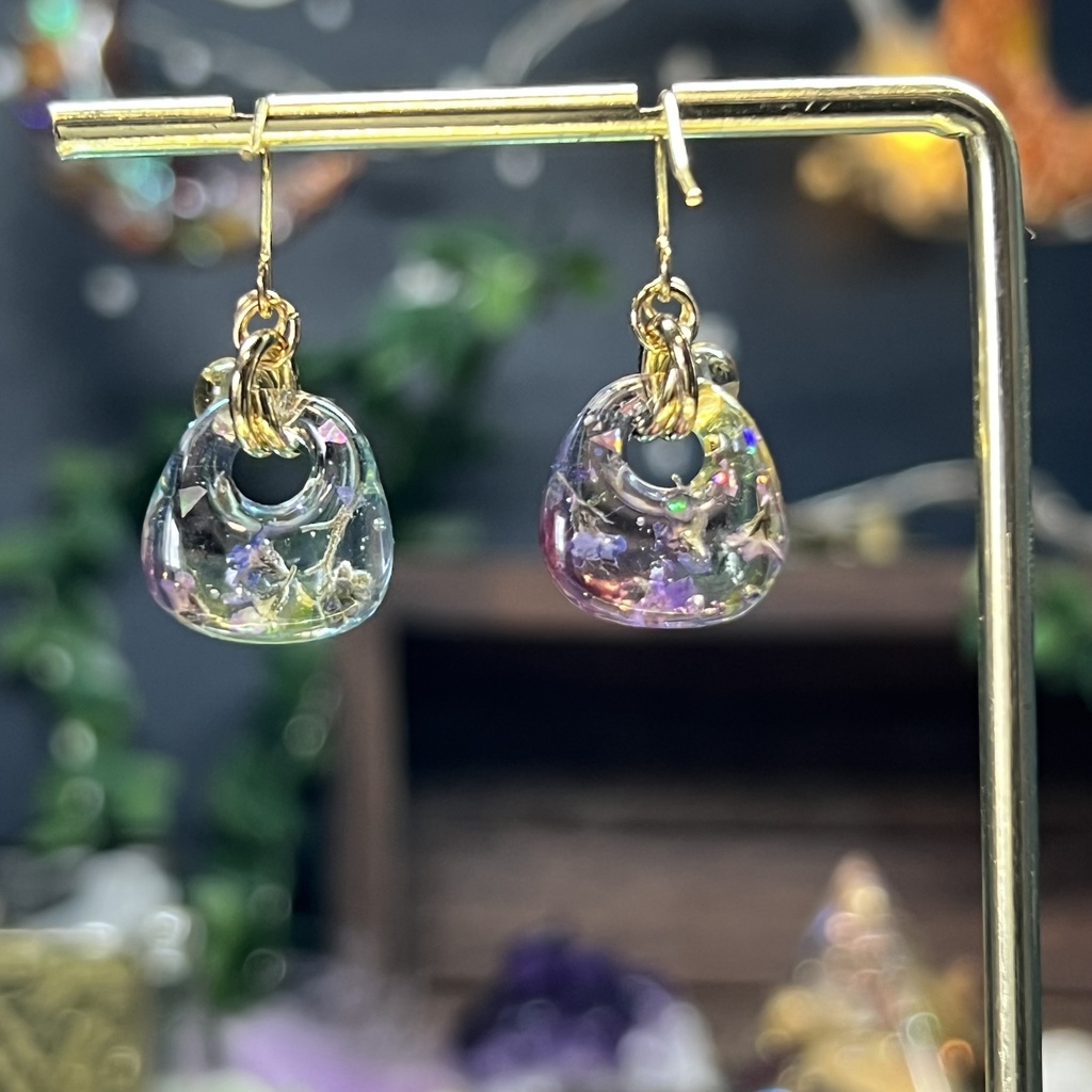 【NorthernLights】お花と天然石のピアス -2024FW-