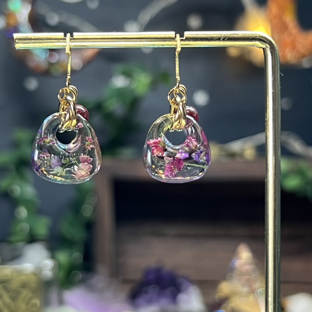 【NorthernLights】お花と天然石のピアス -2024FW-