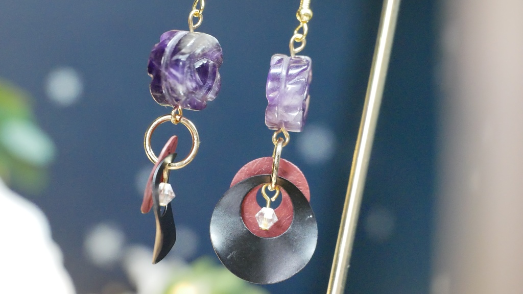 【プラネテス】アメジストローズのピアス