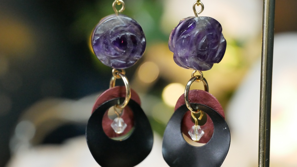 【プラネテス】アメジストローズのピアス