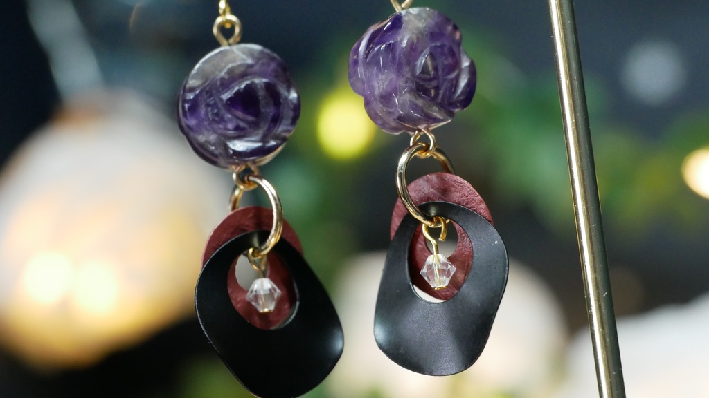 【プラネテス】アメジストローズのピアス