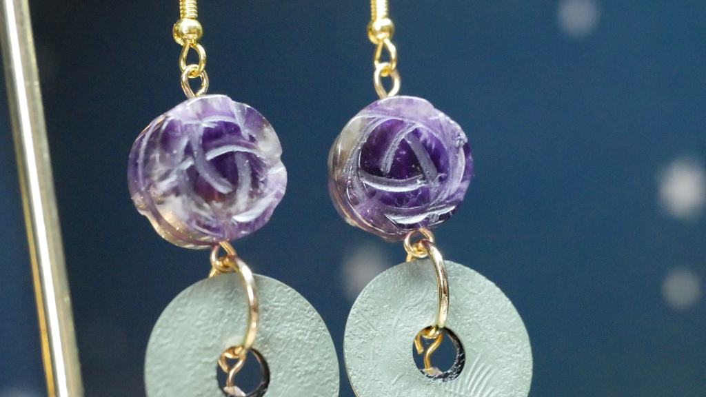 【プラネテス】アメジストローズのピアス