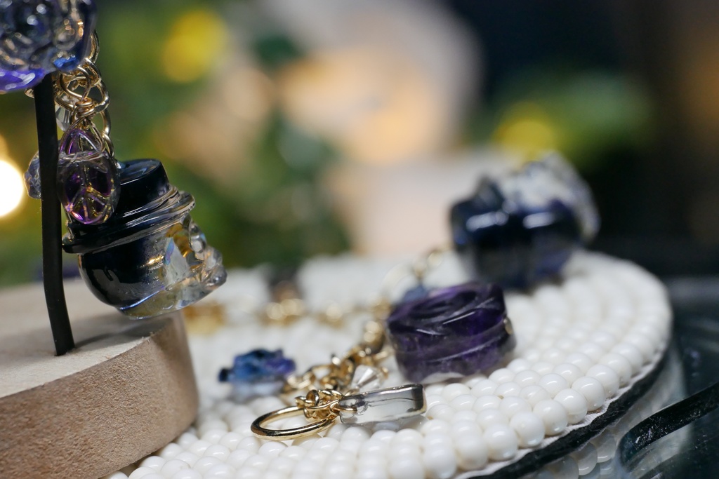 【Northern Lights】薔薇スカル ピアス バッグチャーム