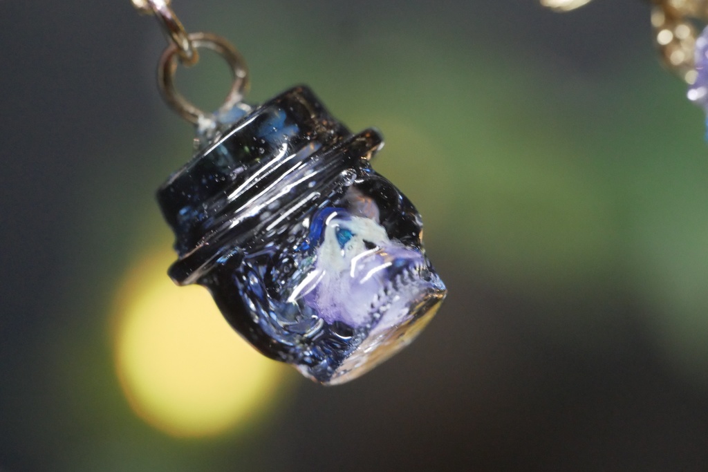 【Northern Lights】薔薇スカル ピアス バッグチャーム