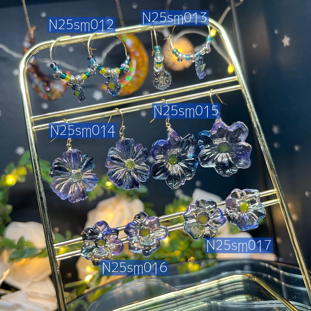 【Northern Lights】クリスタルフラワー ピアス&イヤリング 〜2025summer〜