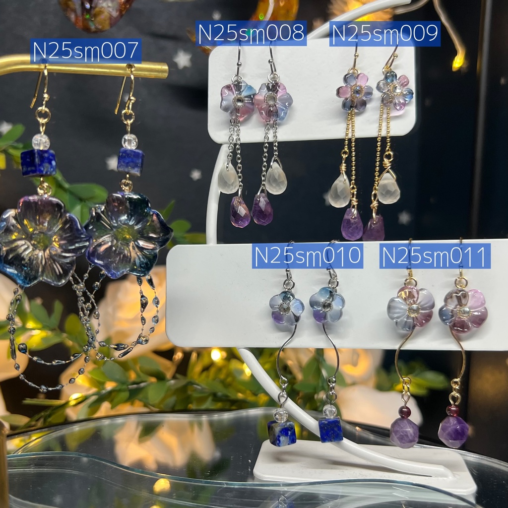 【Northern Lights】クリスタルフラワー ピアス&イヤリング 〜2025summer〜