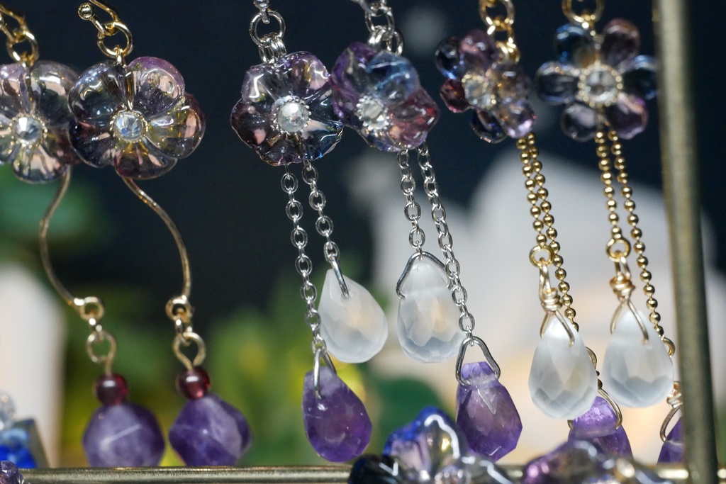 【Northern Lights】クリスタルフラワー ピアス&イヤリング 〜2025summer〜