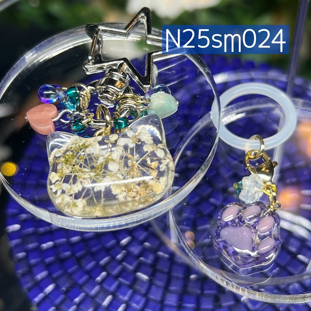 【Northern Lights】花と猫 バッグチャーム&アンブレラマーカー セット 〜2025summer〜