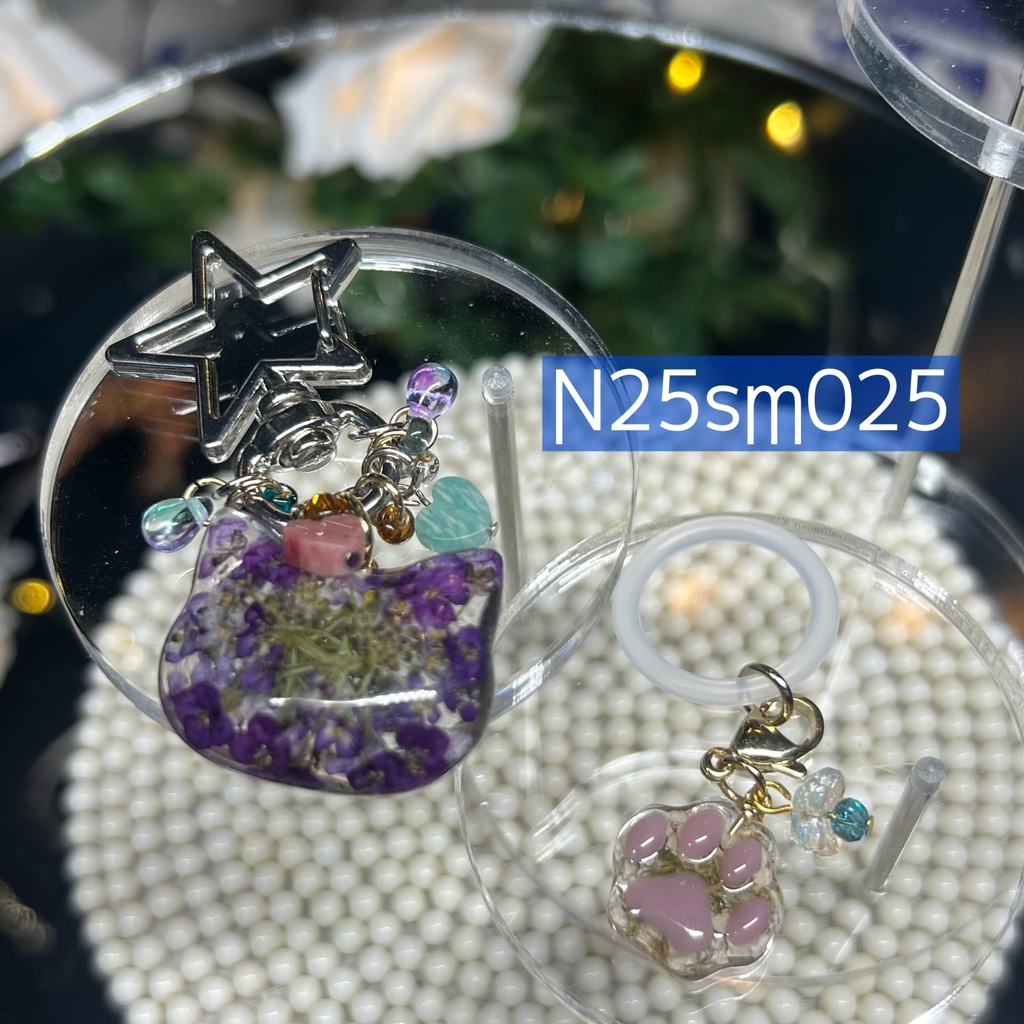 【Northern Lights】花と猫 バッグチャーム&アンブレラマーカー セット 〜2025summer〜