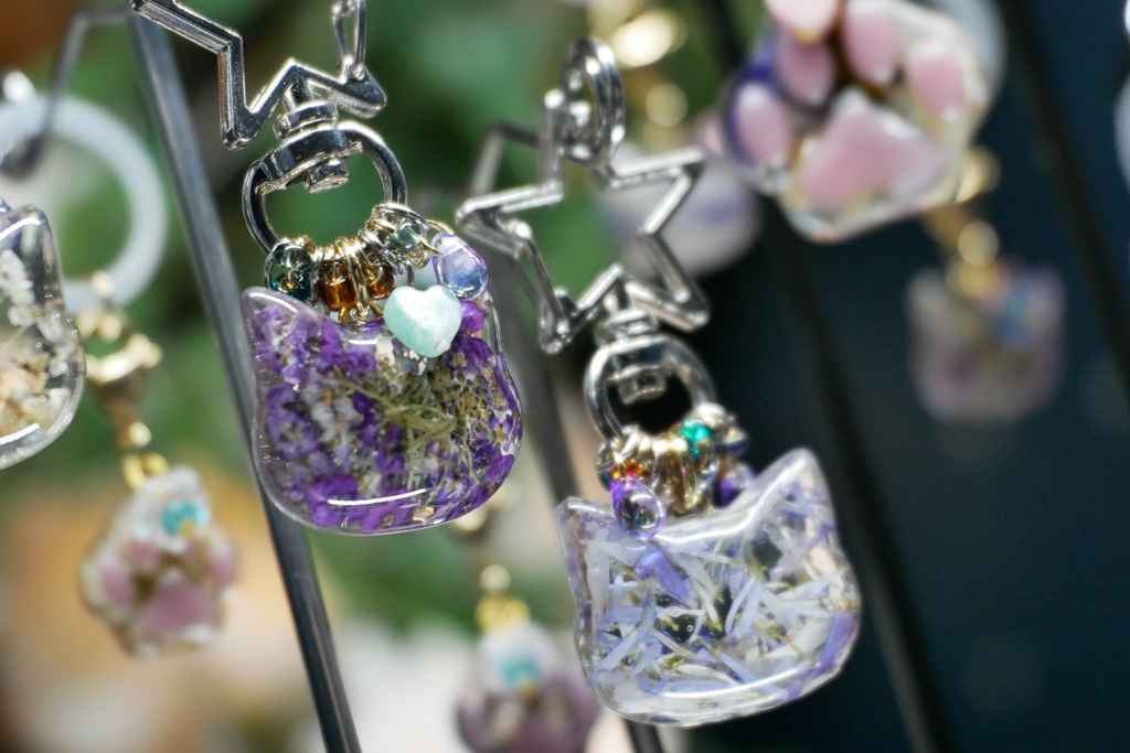 【Northern Lights】花と猫 バッグチャーム&アンブレラマーカー セット 〜2025summer〜