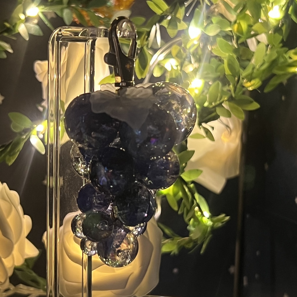 【Northern Lights】特大デルフィニウムのぶどうのバッグチャーム