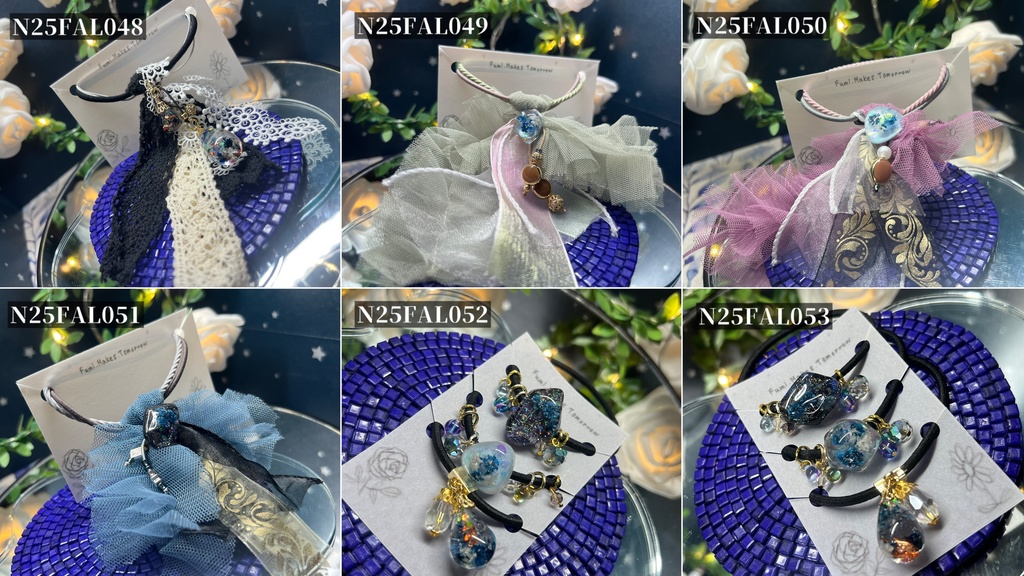 かすみそうレジンのヘアアクセサリー