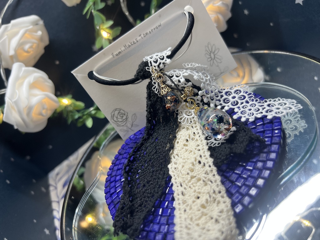 かすみそうレジンのヘアアクセサリー