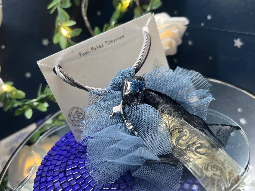 かすみそうレジンのヘアアクセサリー