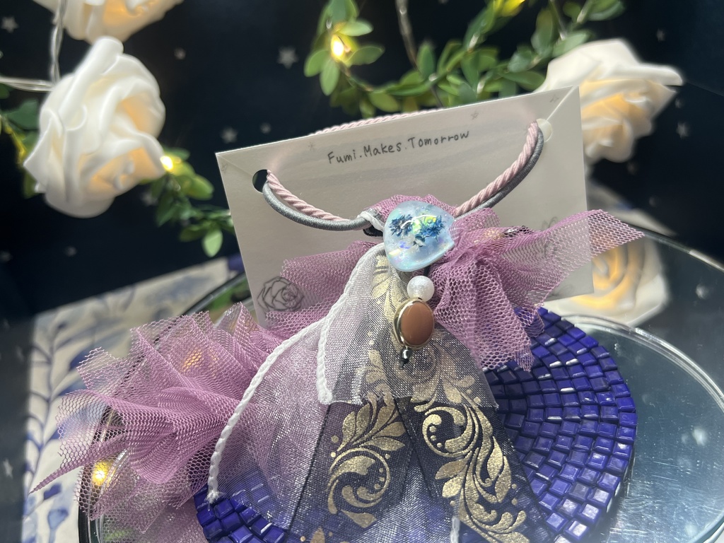 かすみそうレジンのヘアアクセサリー