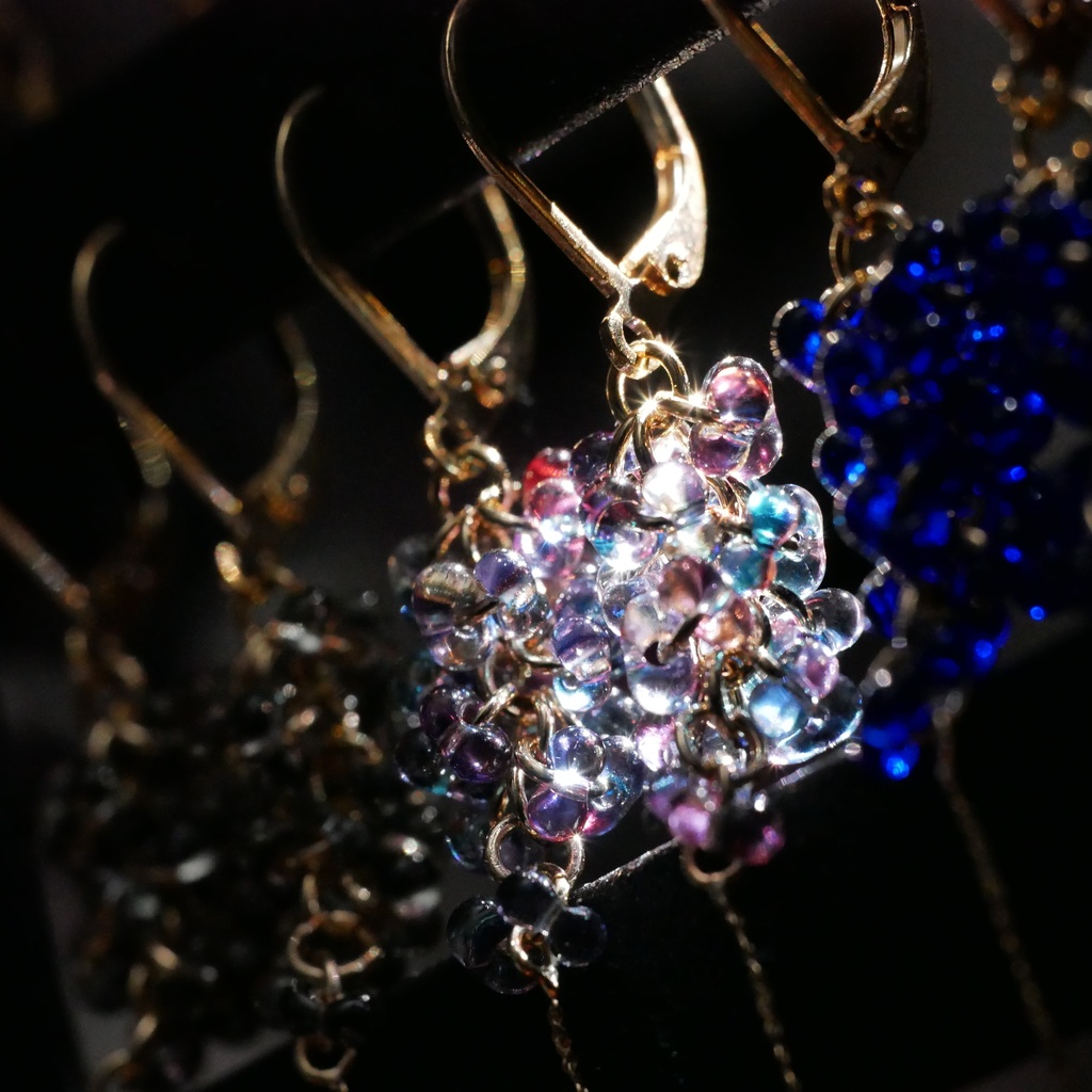 ほしぐものみみかざり ファルファーレガラスビーズ