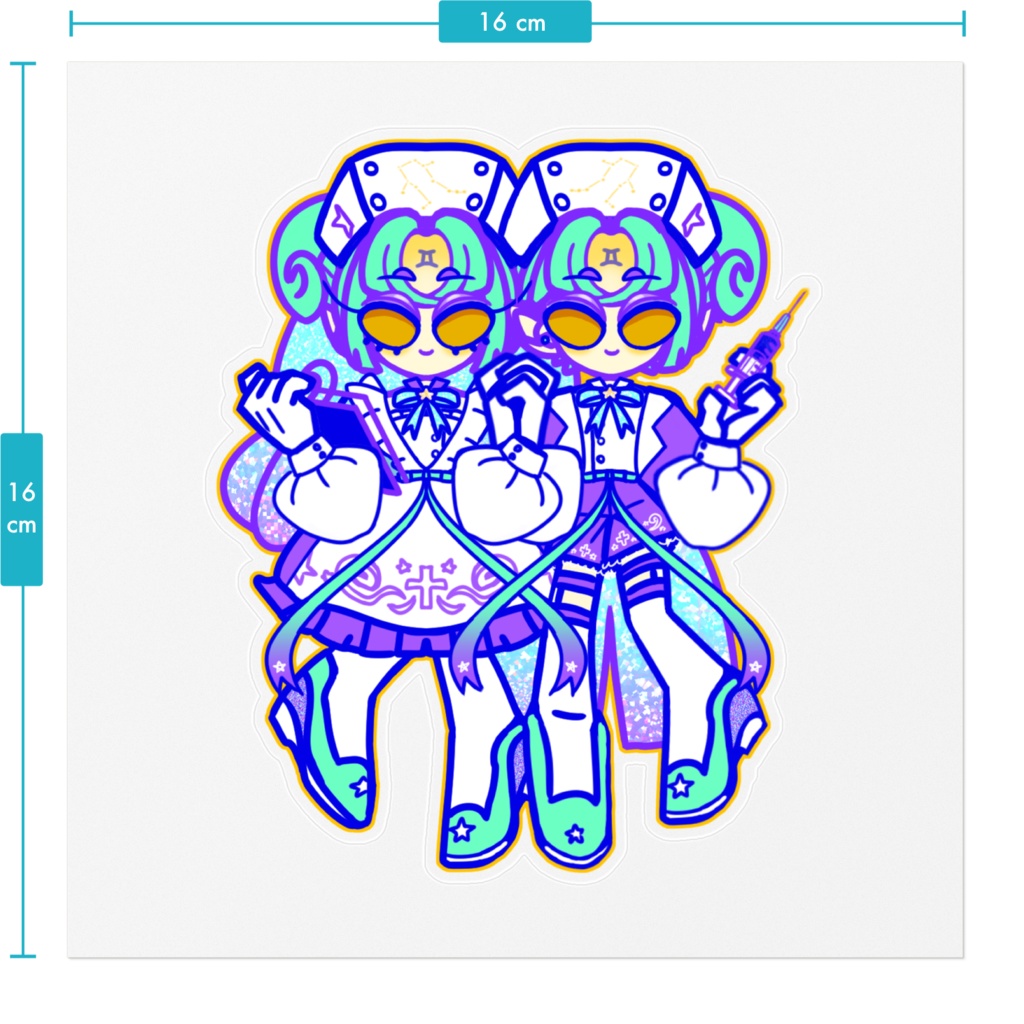 06ふたごちゃんクリアステッカー