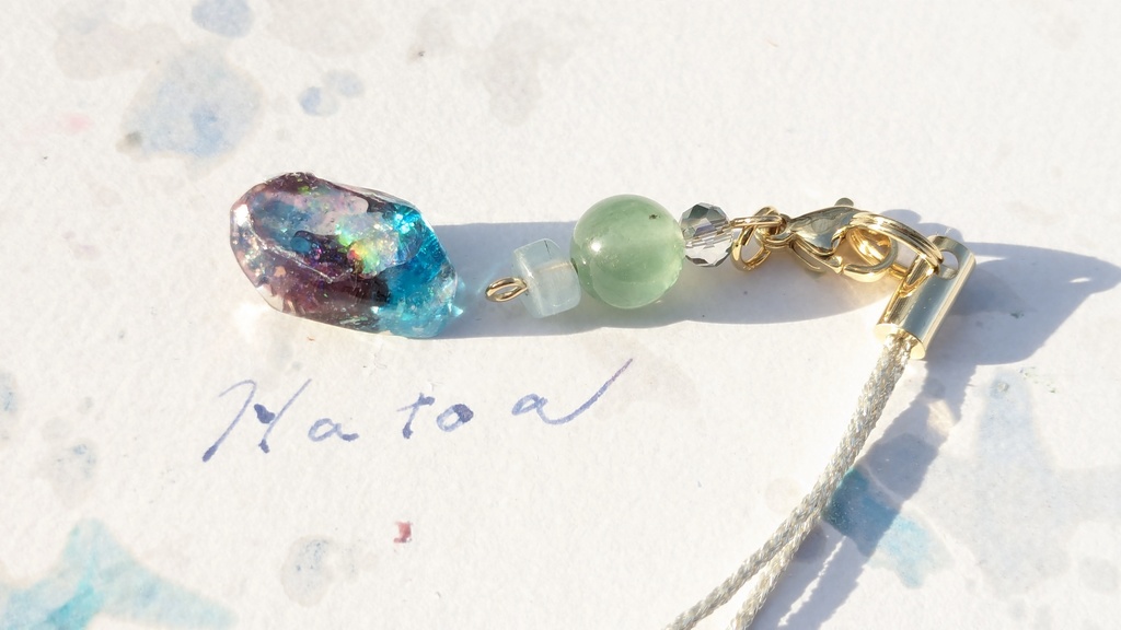 レジンチャーム ガーネット×オーシャンブルー