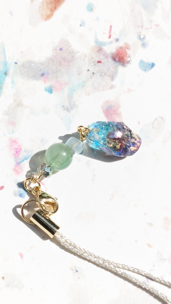 レジンチャーム ガーネット×オーシャンブルー