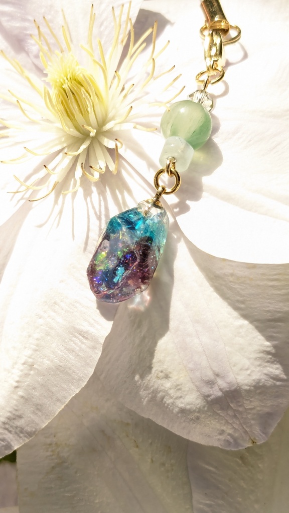 レジンチャーム ガーネット×オーシャンブルー