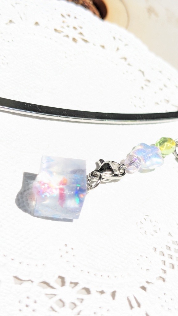 レジンチャーム付き栞 ice~星しるべ