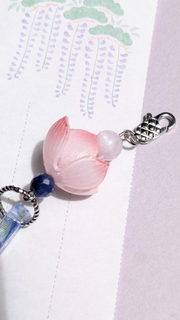 ペンダントトップ 蓮~蒼玉