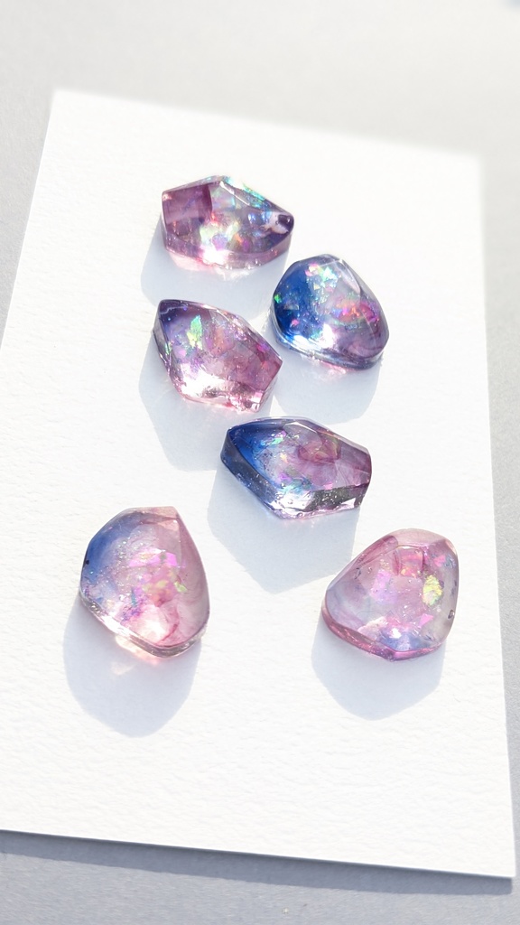 レジン耳飾り 薔薇の雫