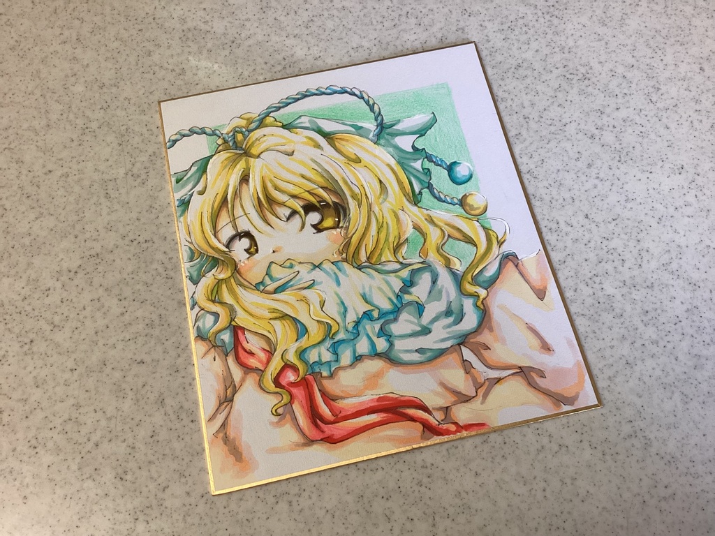 ★蓬レ【東方Project】小色紙原画【蓬莱少女繪幻想・繪描的幻視板】