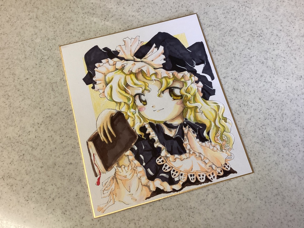 ★蓬レ【東方Project】小色紙原画【蓬莱少女繪幻想・繪描的幻視板】