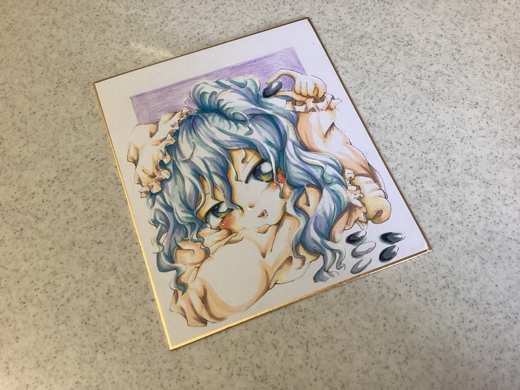 ★蓬レ【東方Project】小色紙原画【蓬莱少女繪幻想・繪描的幻視板】