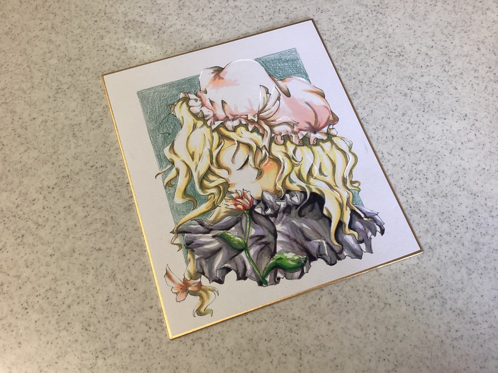 ★蓬レ【東方Project】小色紙原画【蓬莱少女繪幻想・繪描的幻視板】