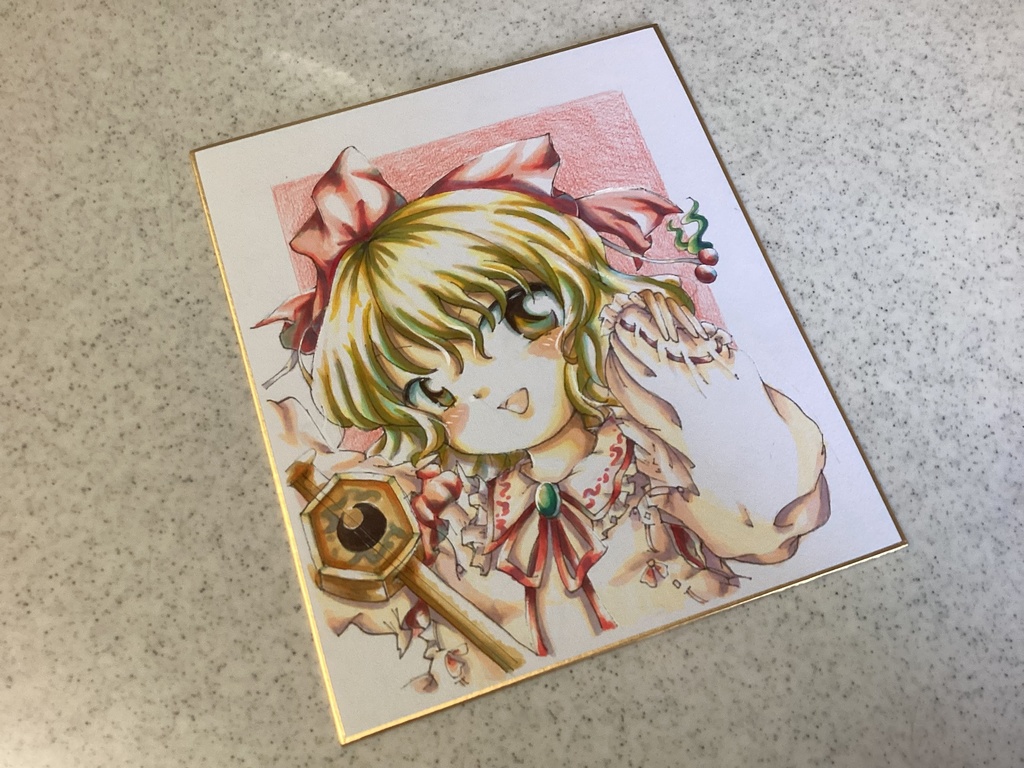 ★蓬レ【東方Project】小色紙原画【蓬莱少女繪幻想・繪描的幻視板】