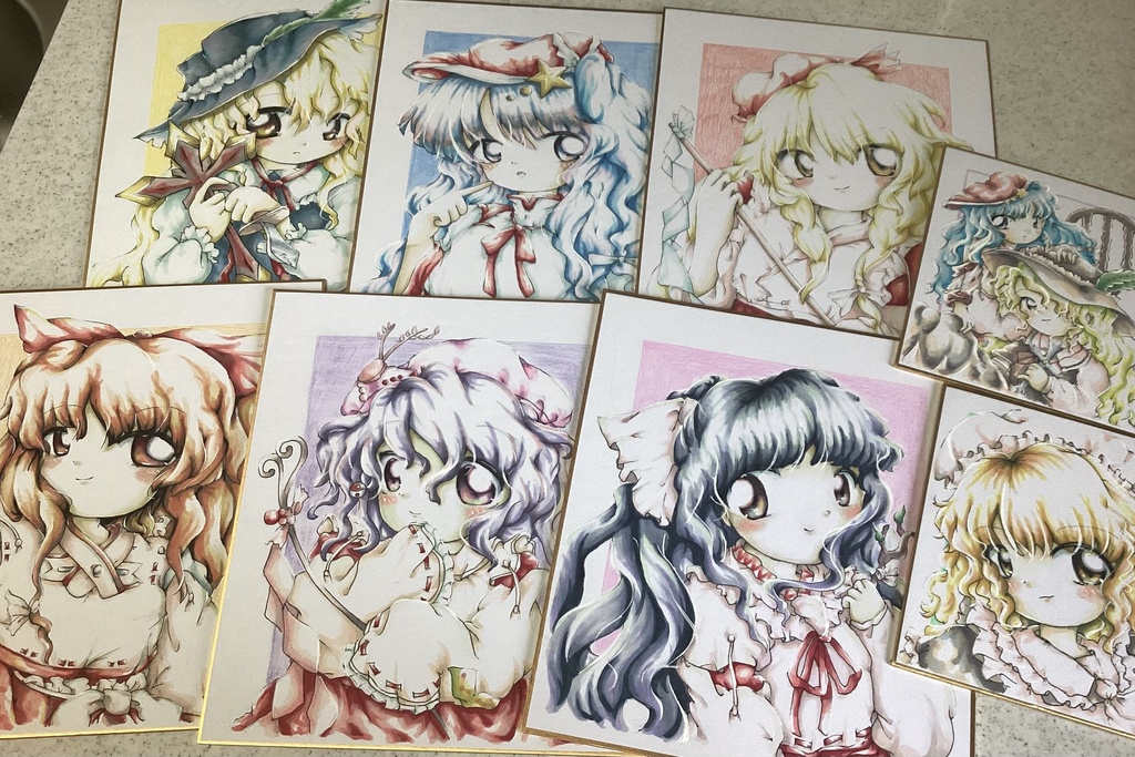 ★蓬L【東方Project】小色紙･ミニ色紙原画【蓬莱人形･蓬莱少女繪幻想】