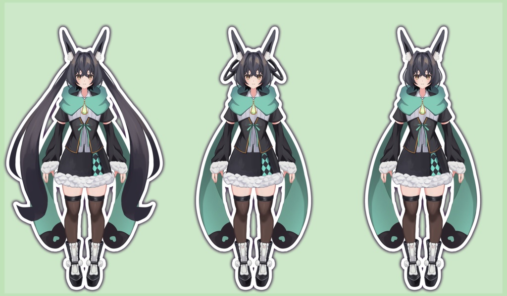 【汎用モデル】黒髪ウサギ子【VTube Studio対応】